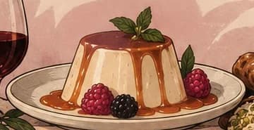 Panna Cotta, gezeichnet auf der Speisekarte